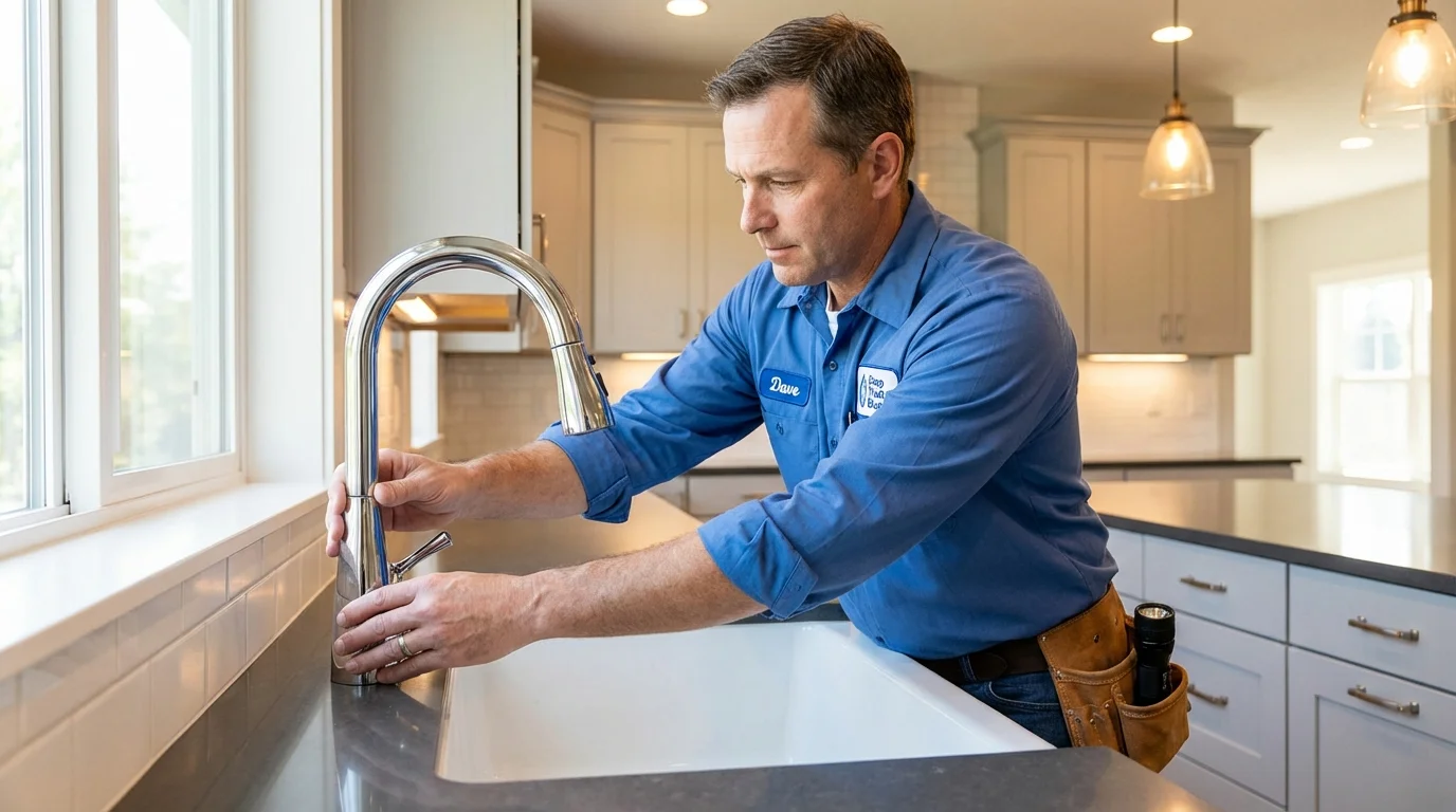 Kitchen faucet installation by Johns Plumbing LLC in Essex Junction