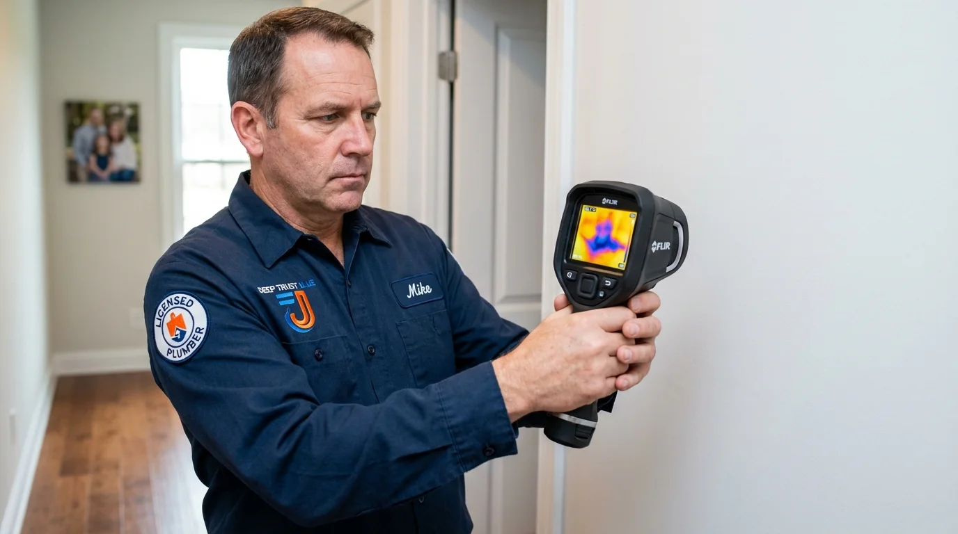 Thermal imaging leak detection by Johns Plumbing LLC in Essex Junction